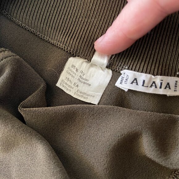 Alaïa Cling Dress with Pleated Hem in Rare Colourway, S/S 1990 $400 - Picture 4 of 11